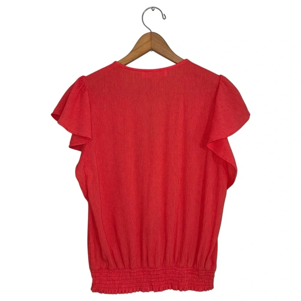 Michael Kors Coral Flutter Sleeve Blouse‎ Size S